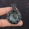Кулон из лабрадорита, обернутый медной проволокой, ручной работы, уникальный дизайн из меди, ювелирное изделие, кулон с натуральным драгоценным камнем, украшение из лабрадорита, подарок для мамы
