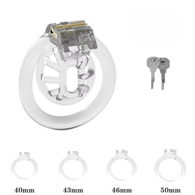 Mini CB Bondage Chastity Cage for Sissy Sex Toys with 4 Size Cock Rings Negative/Micro/Small Penis Lock Adult Toys for Men Gay