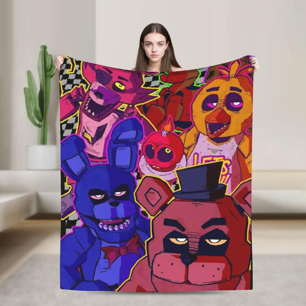 Плюшевое одеяло FNAF для детей и взрослых, фланелевое постельное белье, пледы для дивана, кресла, кровати, теплое, индивидуальное качество, покрывало, подарок
