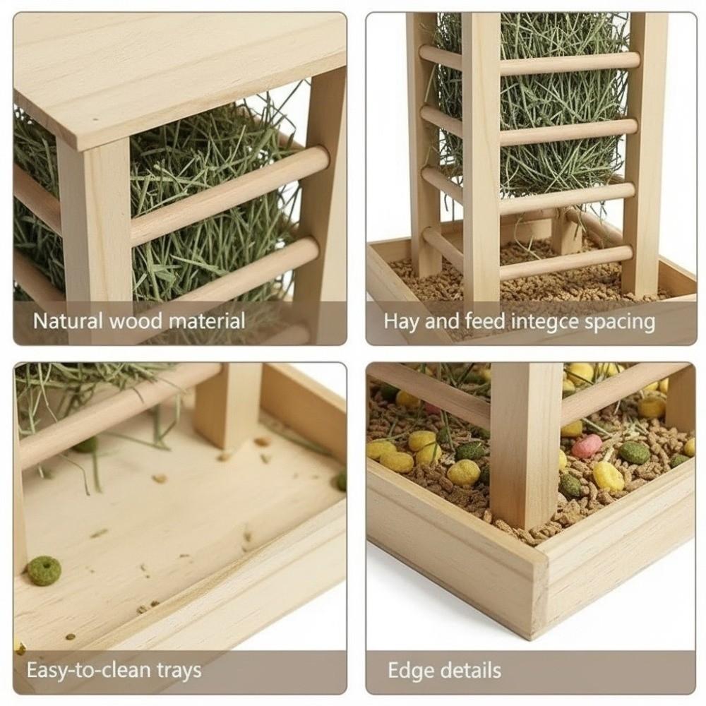 Durable Hay Feeder Detachable Rabbit Hay Rack Pet Grass Rack Guinea Pig Feeder Pet Habitat