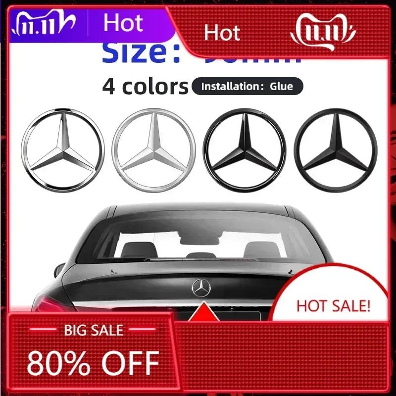 Автомобильная наклейка Новая 2025 Для Mercedes Benz 90 мм ABS Звезда на багажник Наклейки-значки Звезда на задний багажник для Mercedes Benz W204 W20