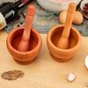 Manual Garlic Press Household Grinder Pressing Garlic Mashing Pot New Manual Medicine Jujube Wood Pounding Stone Mortar Grinder