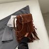 Small Tassels Design Crossbody Bags for Women  Winter PU Leather Fashion Punk Style Handbags Suede New Trendy Flap Bags