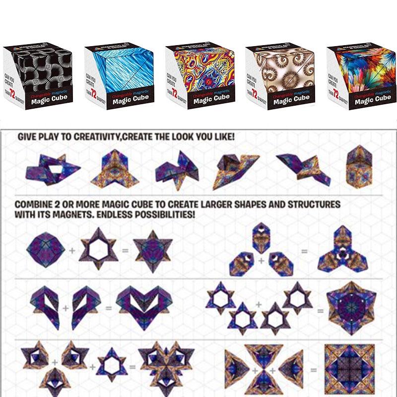 Детская 3D магнитная геометрическая головоломка-куб, трансформируемая и интерактивная