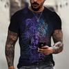 Summer Round Neck 3D Animal Print Top Fashionable Casual Short Sleeved Men's T-shirts