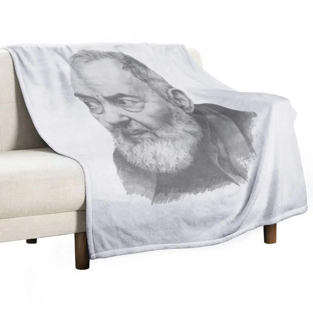 Saint Padre Pio Portrait Throw Blanket Shaggy Luxury Brand For Baby Tourist Furry blankets ands Blankets