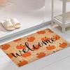 Autumn Theme Door Mat Thanksgiving Pumpkin Maple Welcome Mat Non Slip Bedroom Kitchen Entrance Doormat  Floor Rug Home Decor