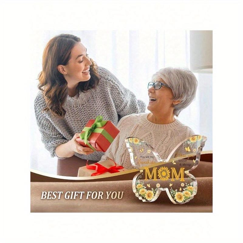 1pc Mother's Birthday Gift - Acrylic Butterfly Decorative Plaque, Present For Mom From Daughter And Son, Suitable For Birthday, Mother's Day