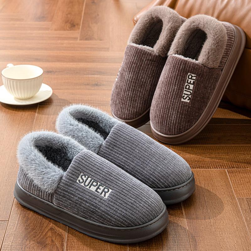 Большие размеры 50 51 мужские зимние теплые пушистые тапочки для пар повседневные спальные туфли на плоской подошве для улицы нескользящие шлепанцы модная обувь
