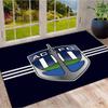 AC FC Club Crest Navy Blue White Stripe Print Area Rug Soccer Fan Non Slip Rectangular Floor Mat Gaming Chair Living Bedroom Home Decor Rug