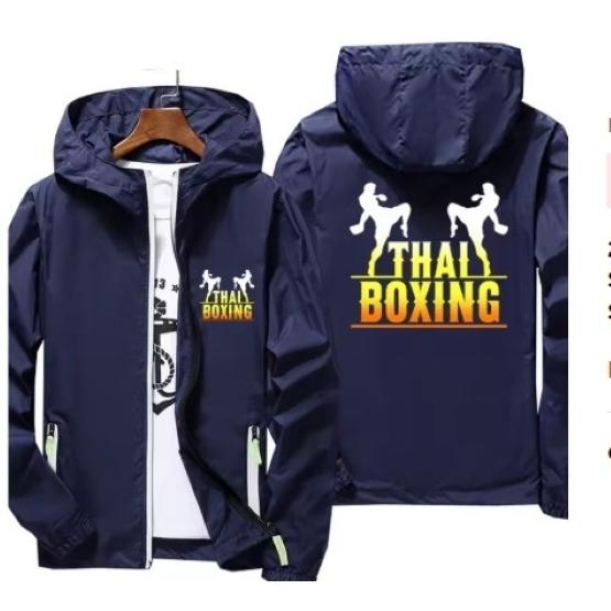 Муай Тай Кикбоксинг ММА UFFC Куртка Толстовка Ветровка Худи на молнии Мужская Женская Детская Унисекс Длинный рукав Принт Спорт Зал Фитнес Тренировка