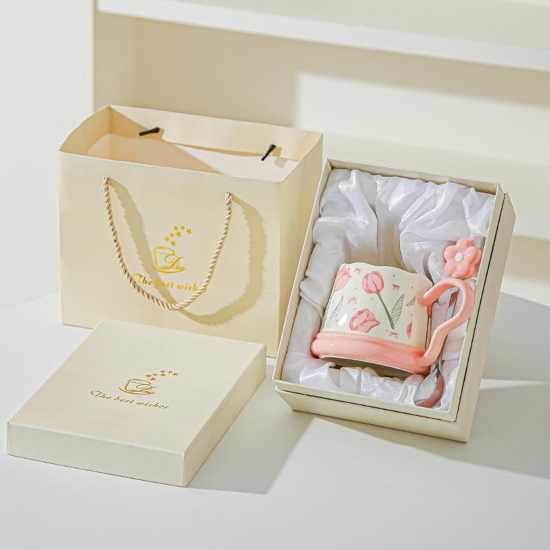 Souvenir Gifts Pastoral Style Single Cup Sunflower Ceramic Cup Household Set Mug Tulip Cup