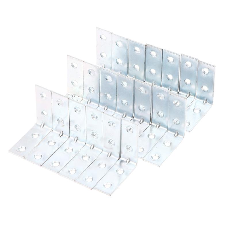 20 шт. L-образных угловых кронштейнов Металлические угловые скобы Кронштейн для полки ящика Настенный кронштейн Фиксация Прямоугольные угловые скобы Мебельная фурнитура