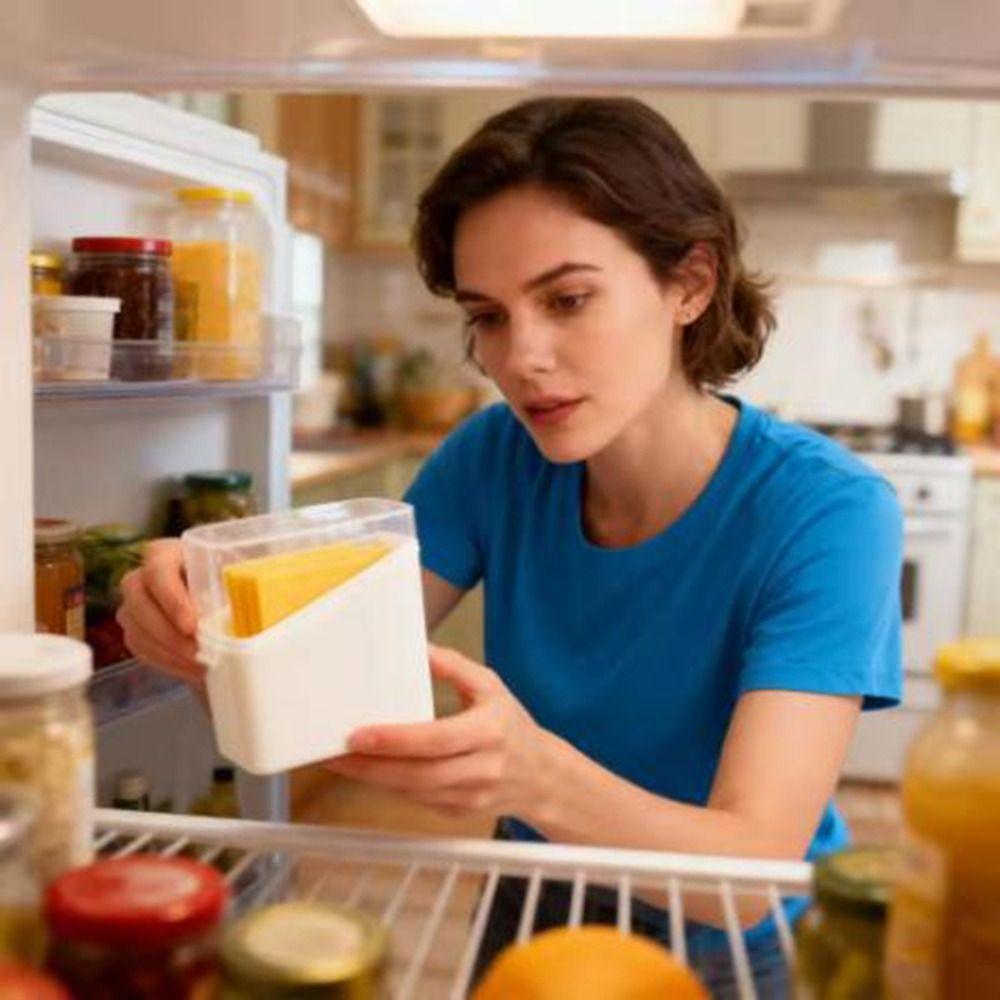 2Pcs Leakproof Coffee Tea Bag Storage Box Transparent Cheese Keeper Seasoning Storage Box Kitchen