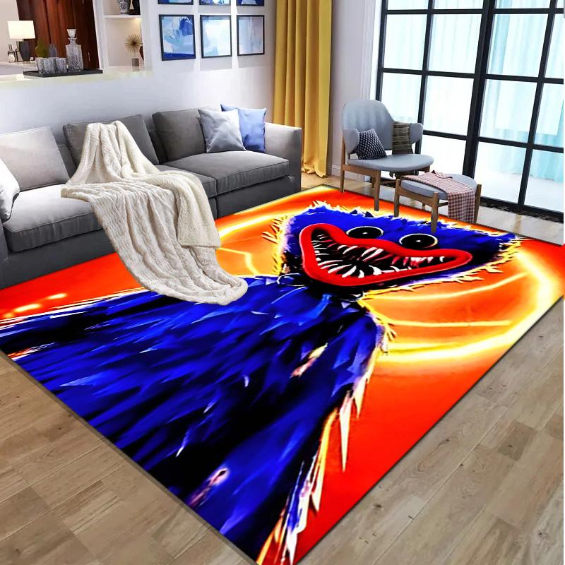 Huggy Wuggy Pattern Rug, Indoor/Outdoor Mat, for Picnic, Gameroom, Bedroom, Office, Living Room, Home Decor Carpet, Birthday Gift