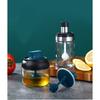 Glass Spice Storage Jar for Salt Sugar Pepper and Powder with Spoon Plastic Seasoning Bottle Salt Storage Box - Transparent Kitchen Supplies