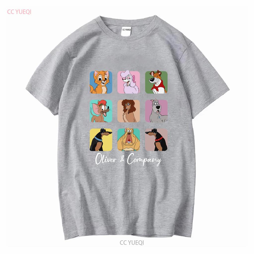 НОВЫЙ мультяшный T-shirt Оливер и компания Черный Все размеры 3F544 винтажный Стиранный Дышащий Мягкий уличная одежда Унисекс Стильный Немного