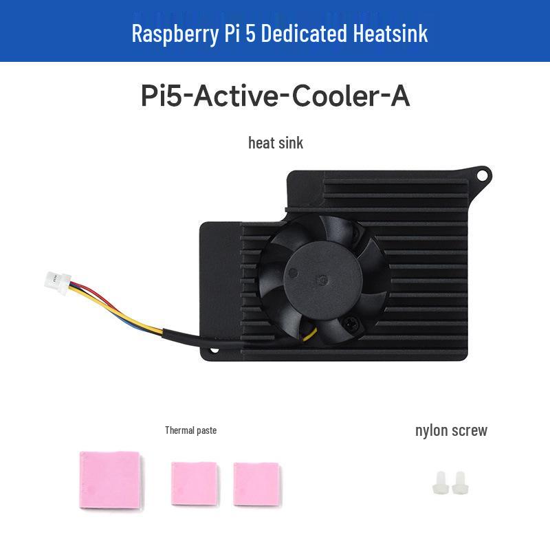 Вентилятор охлаждения Raspberry Pi 5 с радиатором и термопрокладкой