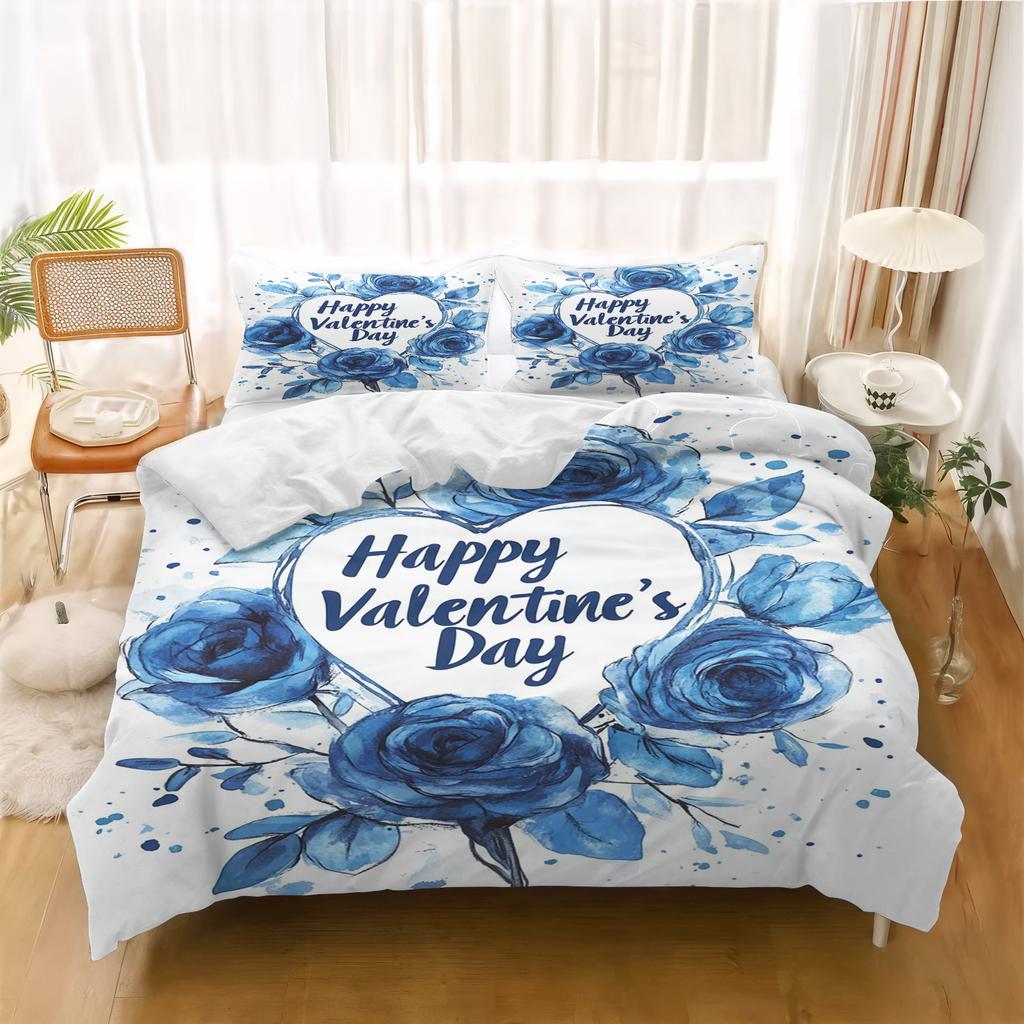 Rose FLower Cartoon Duvet Cover Home Printed Pillowcase Set Adult Bedroom Children Comforter Bedding