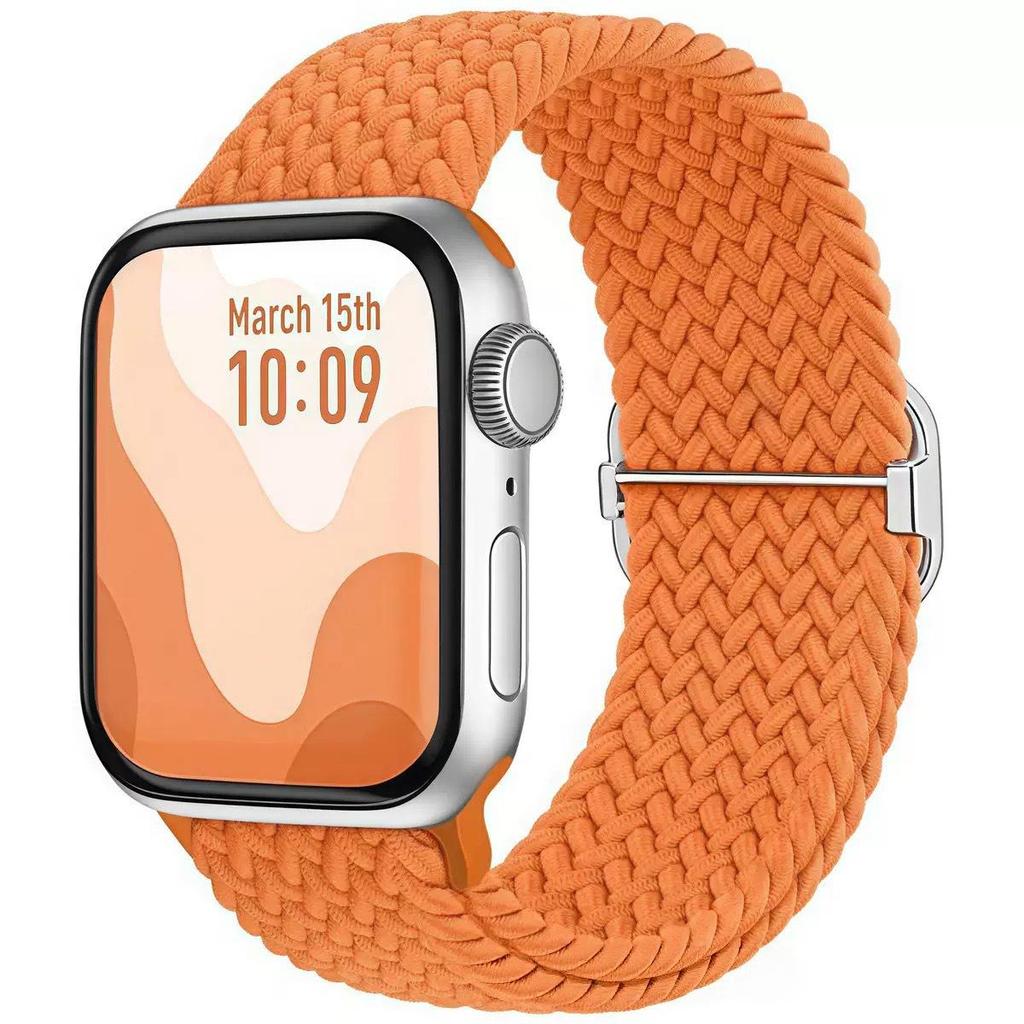 Эластичный плетеный нейлоновый ремешок для Apple Watch Series 4-10 и Ultra 2