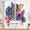 2pcs 2D Flat Printing Window Curtains Zebra Tropical Birthday Party Fabric Without Electricity Festive Wall Decor Perfect for