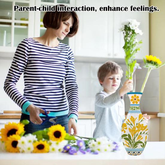 3D-ваза-пазл для взрослых, ваза-пазл «сделай сам», 160 деталей вазы-пазла, ваза-пазл с цветочной тематикой, подарок на новоселье, украшение для дома