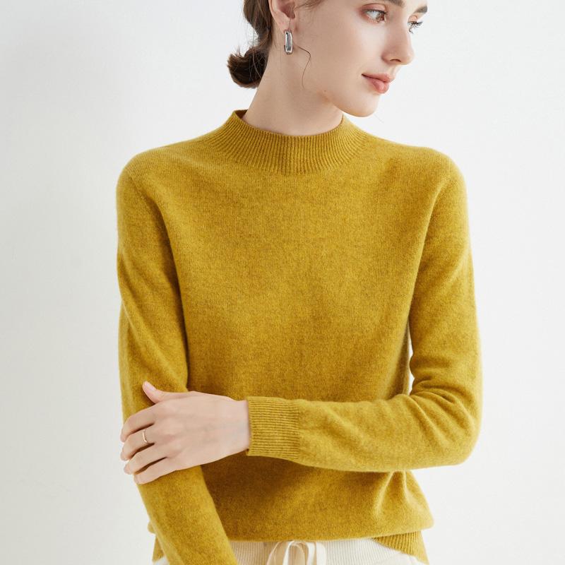 Женский свитер из 100% шерсти, СОВРЕМЕННАЯ НОВАЯ водолазка SAGA, вязаный пуловер, зимние джемперы, женские вязаные топы с длинным рукавом