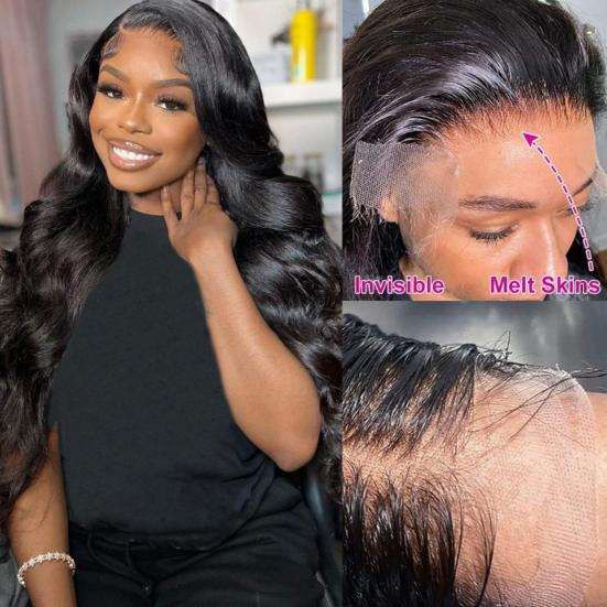 Women Long Curly Wig Middle Part Natural Looking Silky Heat Resistant High Temperature Fiber Ladies Gradient Color Front Lace Synthetic Hair