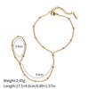 Yori Waterproof 18K Gold Plated Geometric Stainless Steel Finger Bracelet for Women High Quality Korean Dainty Jewelry Gift