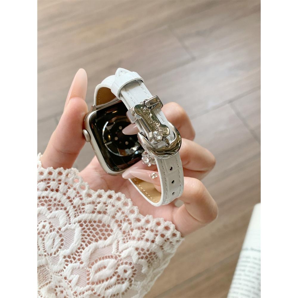 Подвеска из кости Ремешок с текстурой бамбука Для Apple Watch Ремешок Милый Женский 11/10/9/8/7/6/5/4/3 38мм 40мм 41мм 42мм 44мм 45мм 46мм 49мм