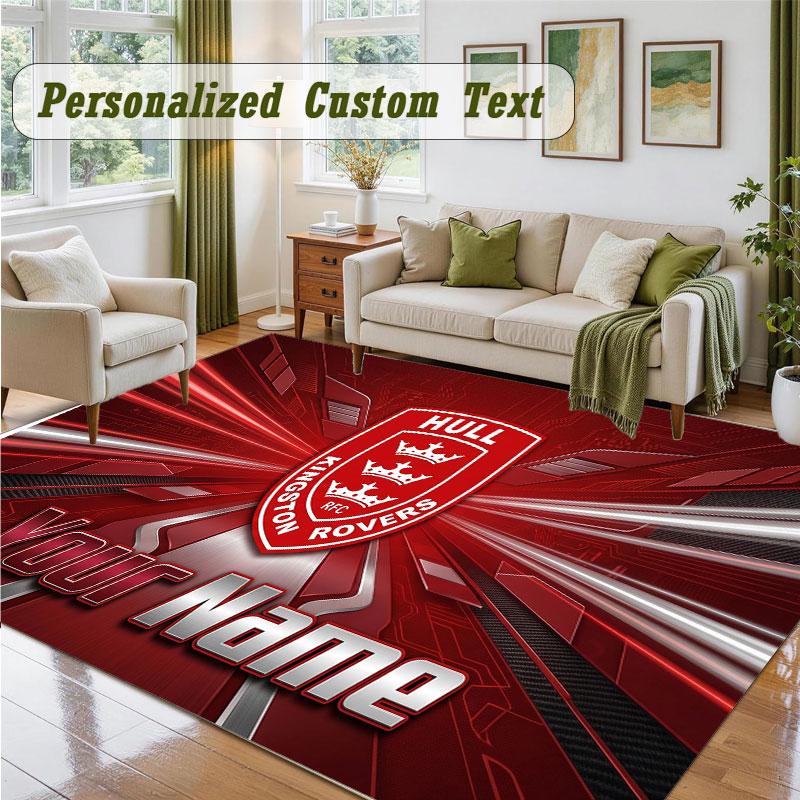Crystal Velvet Square Rug Custom NameHull KR Pattern Non Slip Home Floor Decor Rug