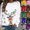 Womens Printed Sweatshirt Christmas Novelty Jumpers Xmas T-shirt Tops Long Sleeve Crewneck Casual Pullover Shirt Plus Size XS-8XL