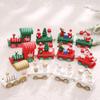 Cake Party Props Christmas Decoration Home Decor Christmas Ornament Window Ornaments Wooden Train