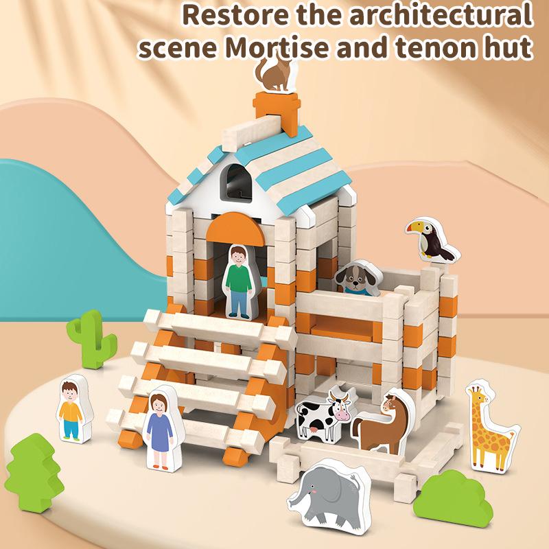 Деревянный строительный блок Городской вид на улицу Дом DIY Архитектура Строительные блоки Игрушки Наборы Украшения для дома Игрушки для укладки Подарки
