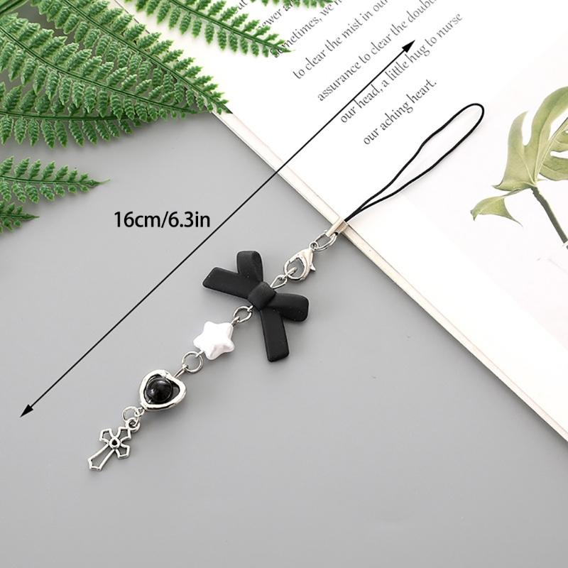 Милый бант телефонный ремешок с подвеской съемный брелок бабочка звезда телефон шнурок рюкзак декор для женщин девочек