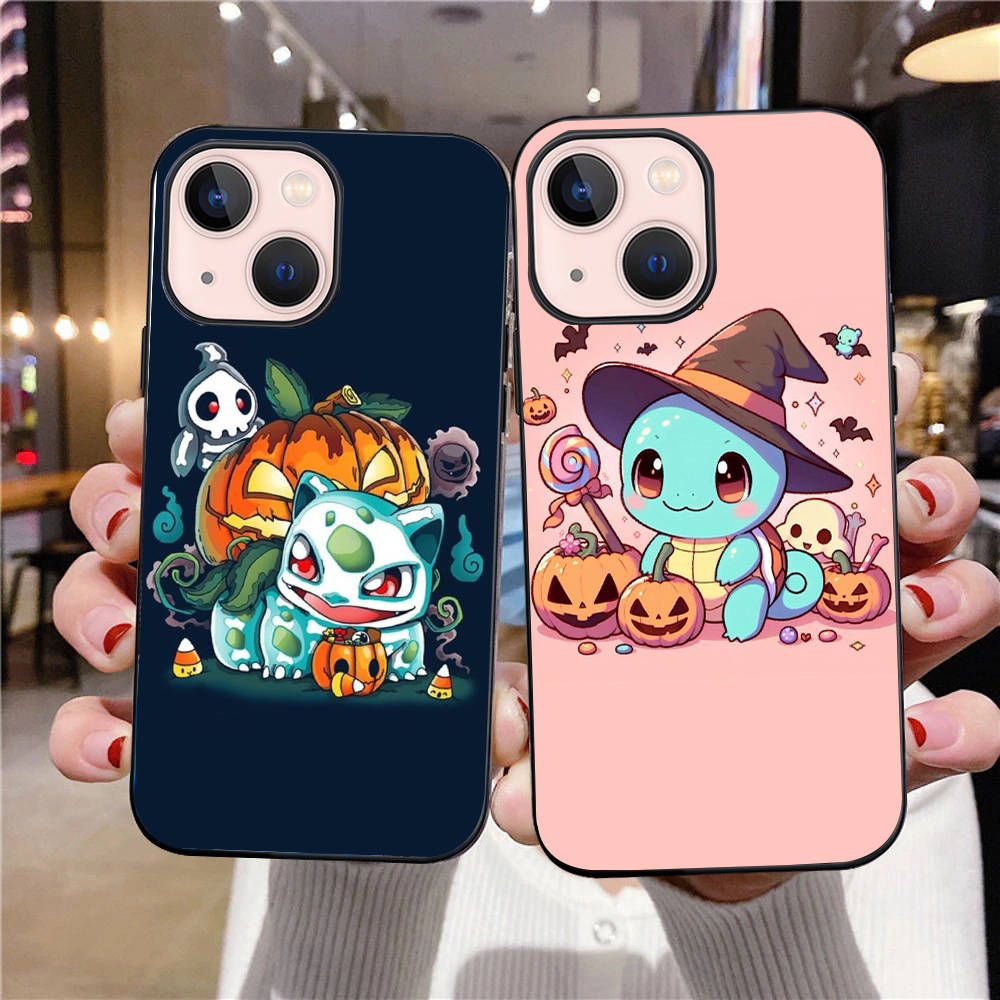 B-73 Pokemon Halloween Black Case for Redmi 10A 10C 12C 13C 9A 9C 9T A3X Note 10 9 9S 10S iPhone 11 12 13 14 15 16 X XS Pro Max Mini 7 8 Plus XR
