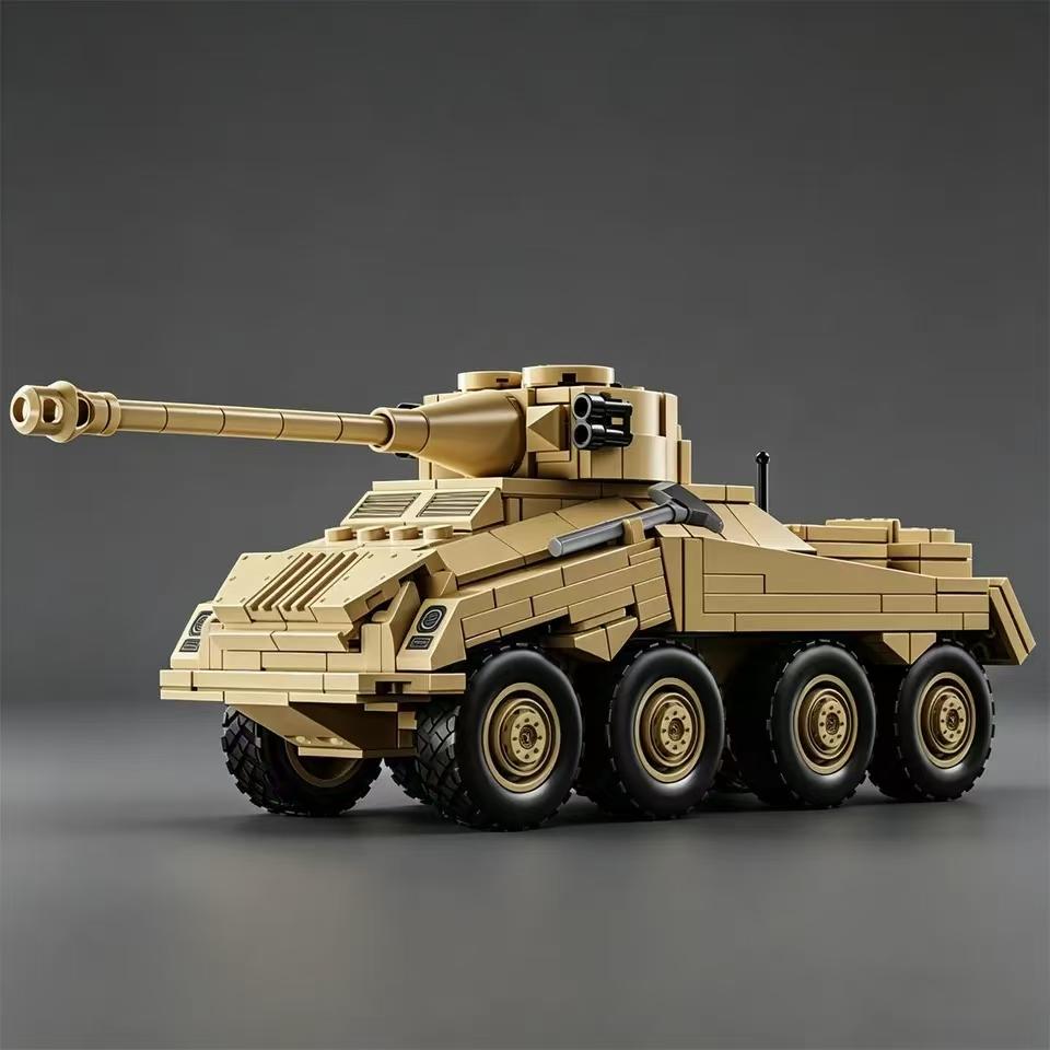 WW2 German Army Heavy Armored Vehicle Model Assembly Military Building Blocks Bricks Educational Toys Boys Childrens Birthday New Year Gifts