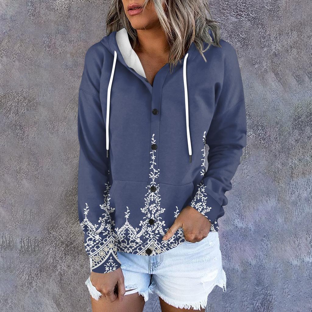 Женская толстовка с капюшоном, свободная спортивная куртка с длинными рукавами и принтом