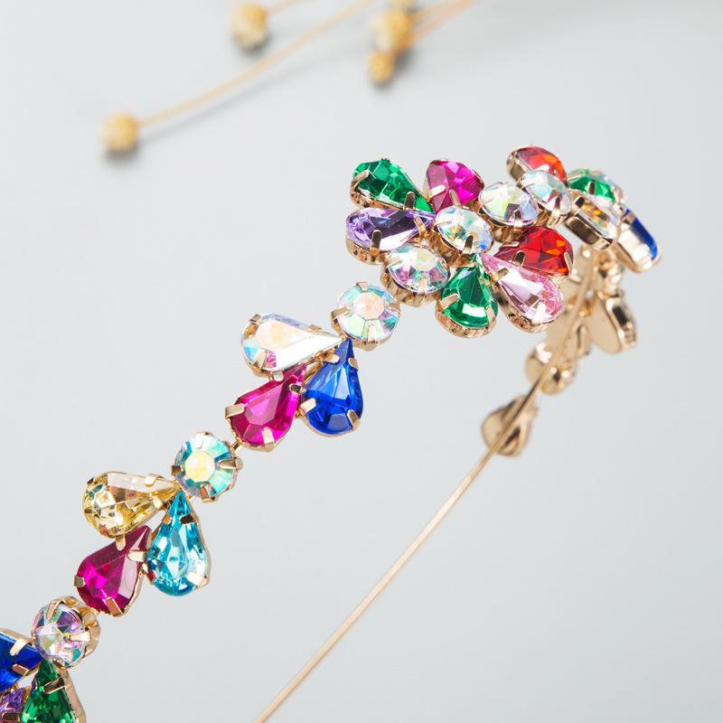 Женская повязка на голову из сплава хрусталя с цветком, металлическая повязка на голову с тонкой кромкой, великолепный головной убор