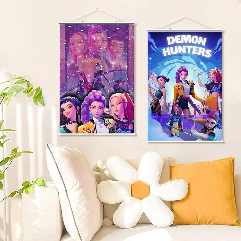 К-поп Охотники на демонов Задник Huntrix Мультяшный гобелен К-поп Воин Постер Домашняя вечеринка Настенный фон