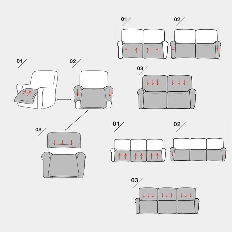 Full Cover Elastic Electric Recliner Sofa Slipcover 1 To 4 Seater Stain Resistant Chair Protector Home Decor