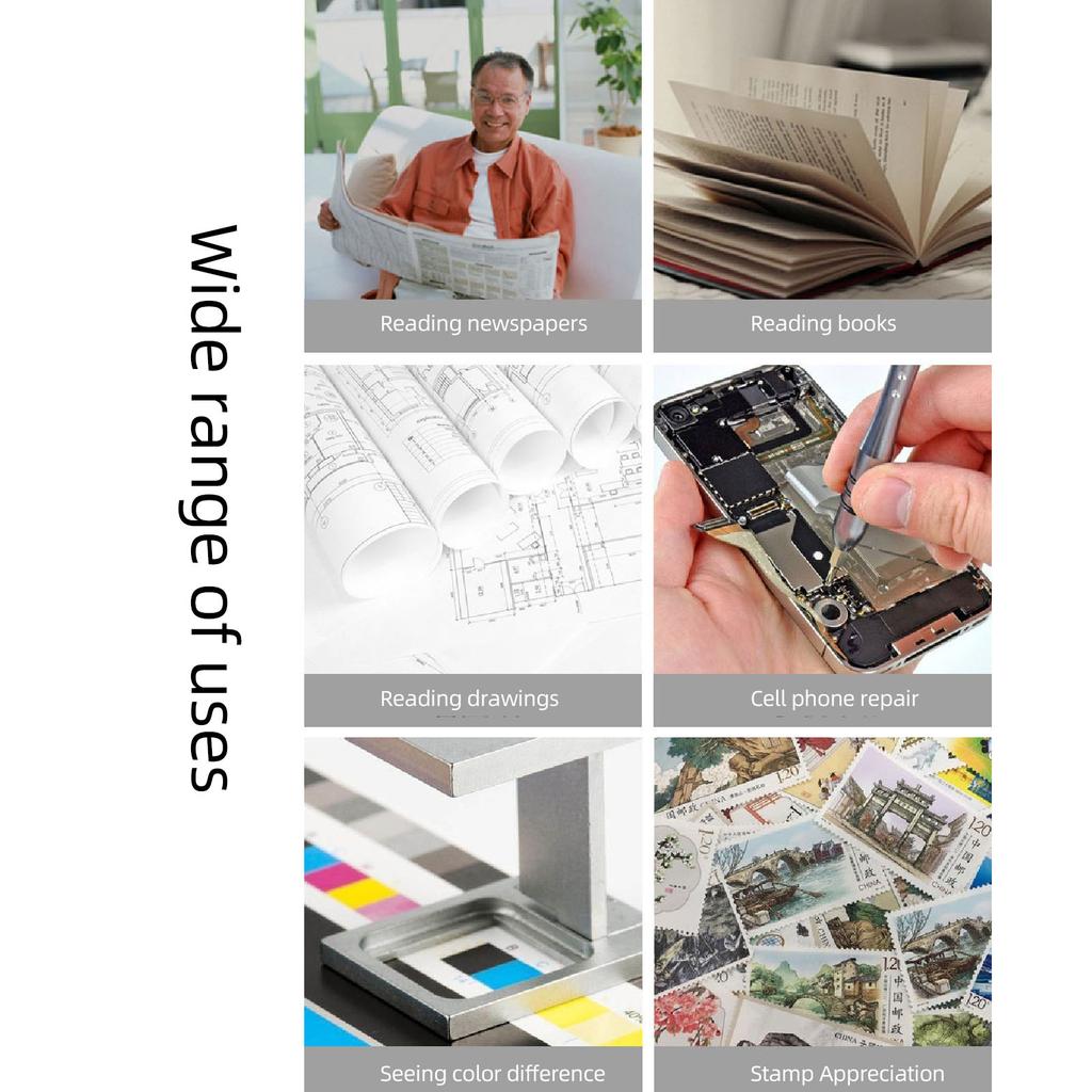 4-кратная лупа с подставкой, гибкая гусиная шея, утяжеленное основание, большая лупа для страниц для слабовидящих пожилых людей для чтения