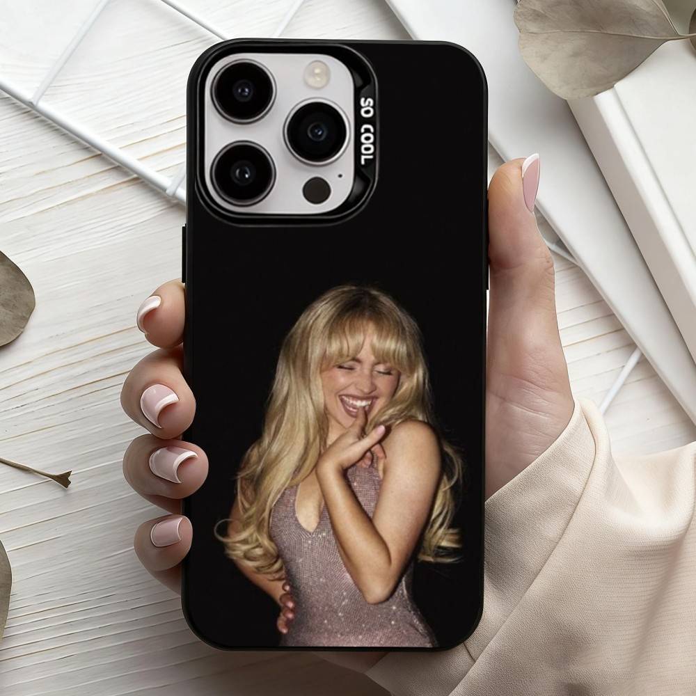 Чехол для телефона Singer S-Sabrina C-Carpenter Для iPhone 17, 16, 15, 14, 13, 12, 11 Plus, Pro Max Конфетный Посеребренный Внутренний Чехол