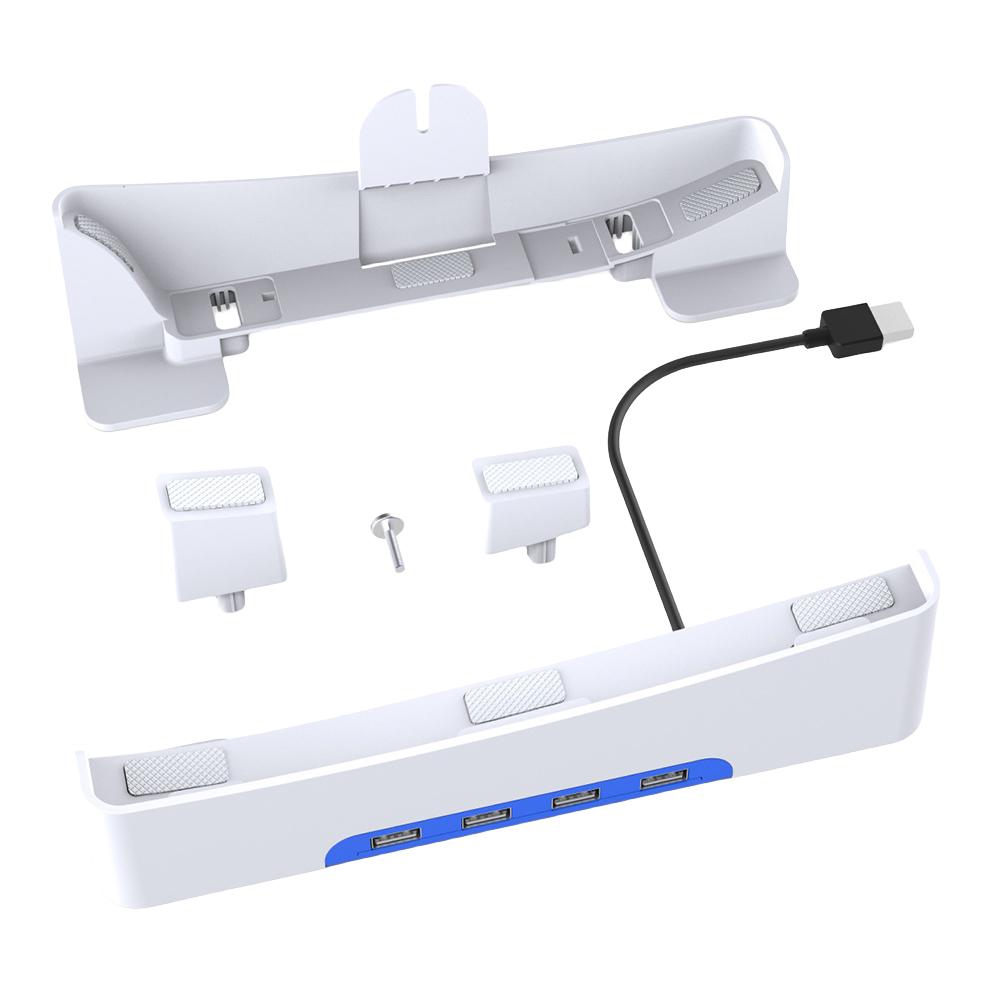 Для PS5 Slim Базовая подставка Подставка Держатель Горизонтальный держатель с 4-портовым USB2.0 хабом для Playstation 5 Slim Disc & Digital Edition