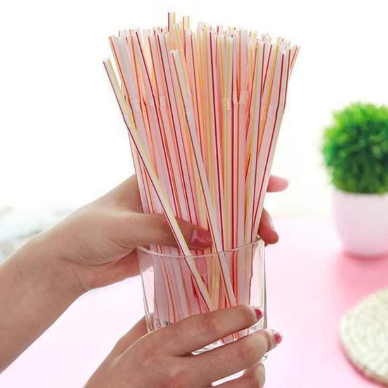 500 шт. одноразовые соломинки в индивидуальной упаковке, одинарная палочка, пластиковые пузырьки, молоко, чай, сок, грубый изгиб, вечерние, радужная соломинка