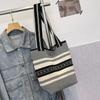 Shopping Bag Color Blocking Bucket Bag Large Capacity Casual Shoulder Bag  Outdoor