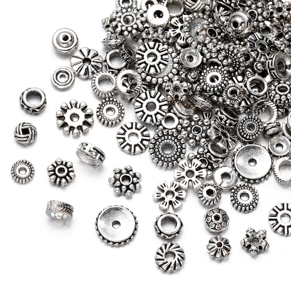 20g Flower Silver Plated Loose Tube Bead Spacer Beads For Jewelry Making Tube Charms DIY Bracelet Necklace Accessories