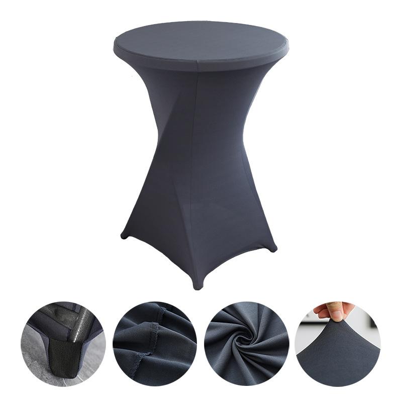 Height Stretch Round Tablecloth Cocktail Table Cover Spandex Table Cloth Bar Hotel Party Wedding Elastic TableCloth Decor