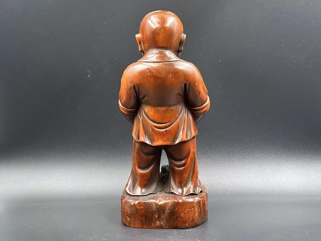Китайская винтажная шкатулка из самшита, резная, изысканная статуэтка мальчика, деревянные фигурки, искусство