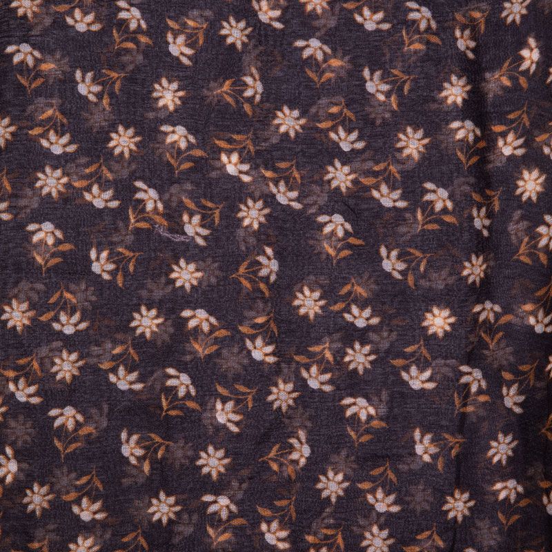 Черный шарф с белыми цветами и желтым контуром 90x180 см для женщин RODIER